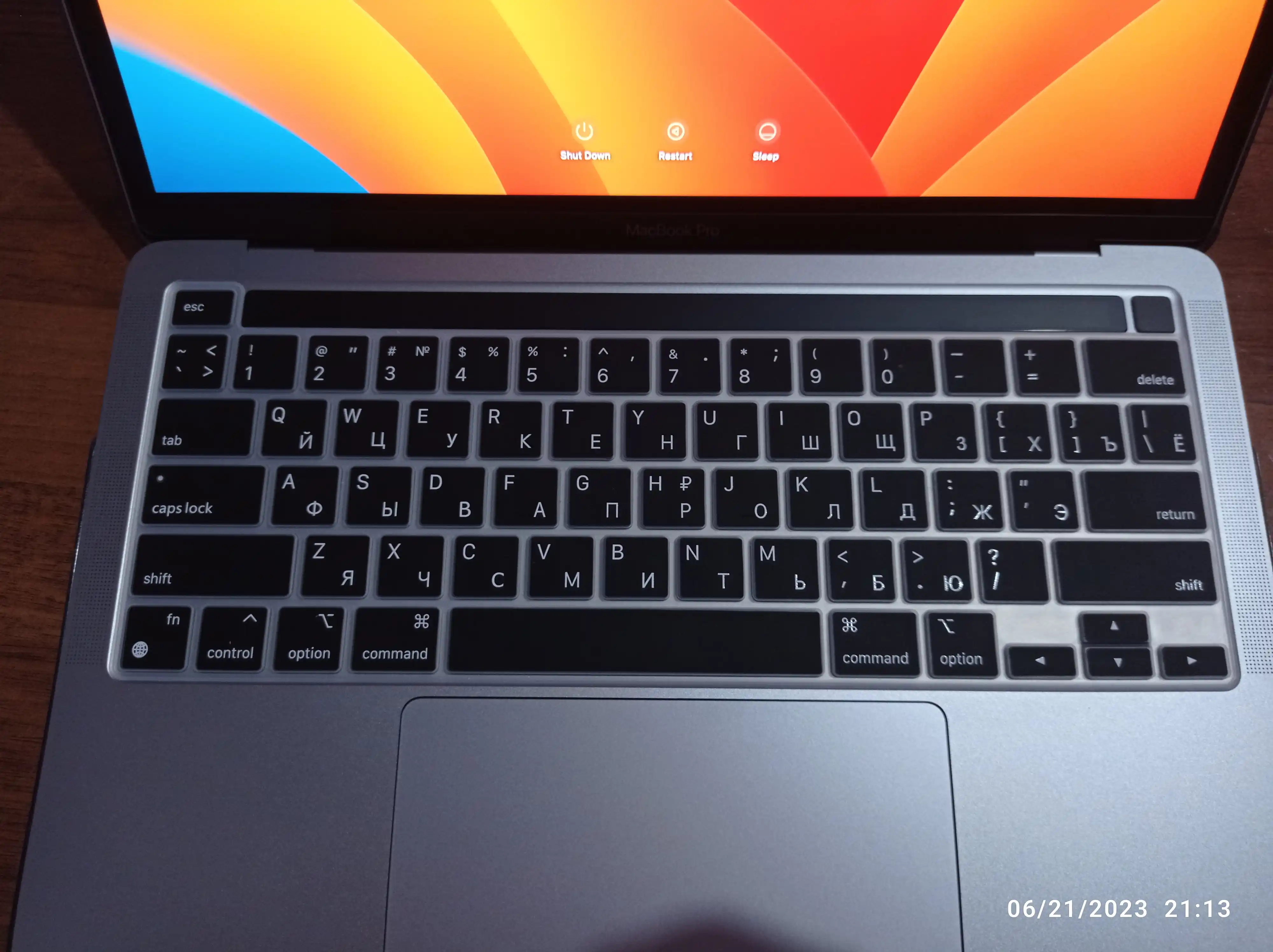Накладка на клавиатуру для MacBook, Rus/Eng, русский