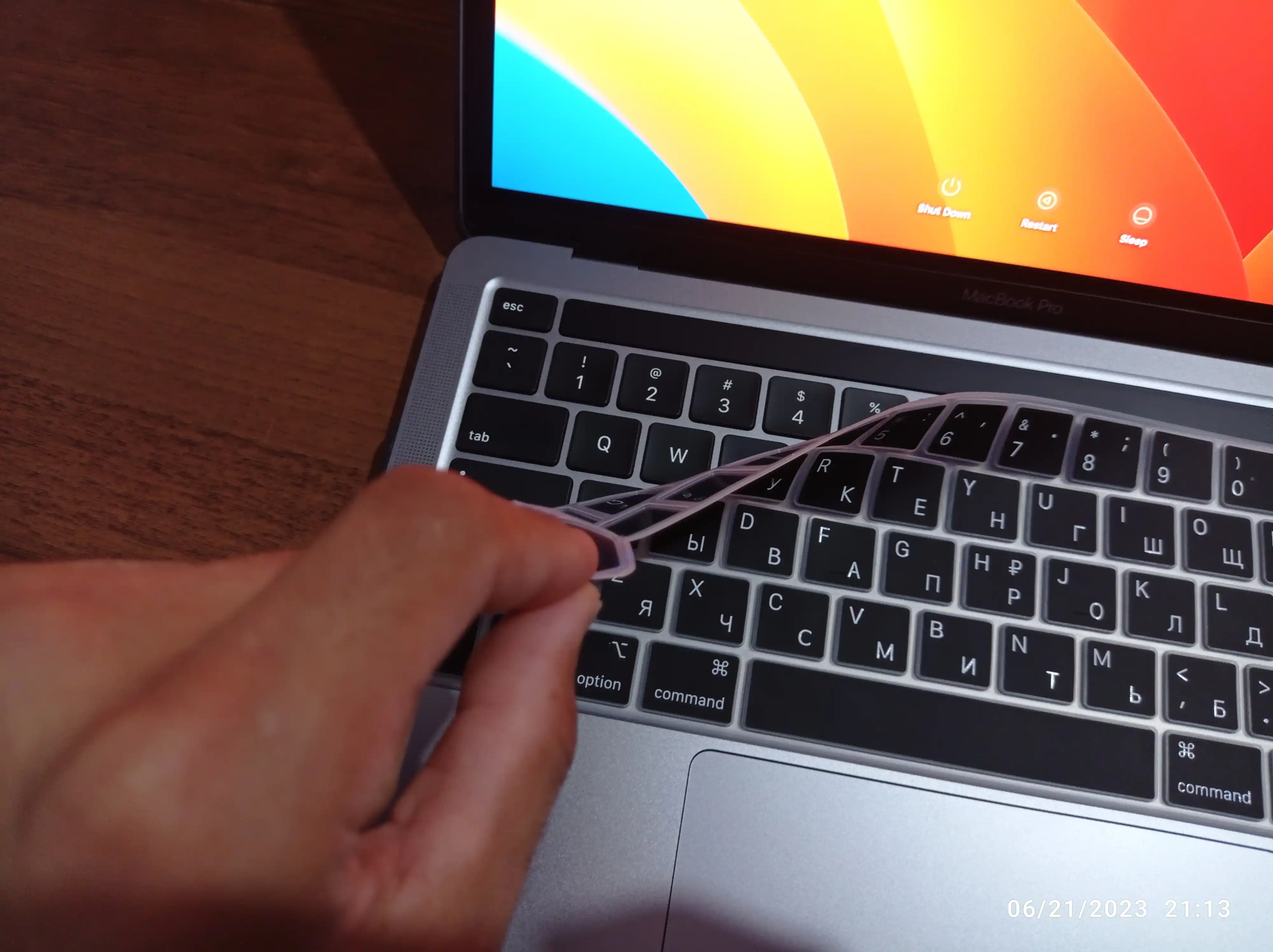Накладка на клавиатуру для MacBook, Rus/Eng, русский