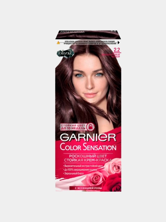 Soch bo'yog'i Garnier Color Sensation, ton 2.2, marvarid qora - 