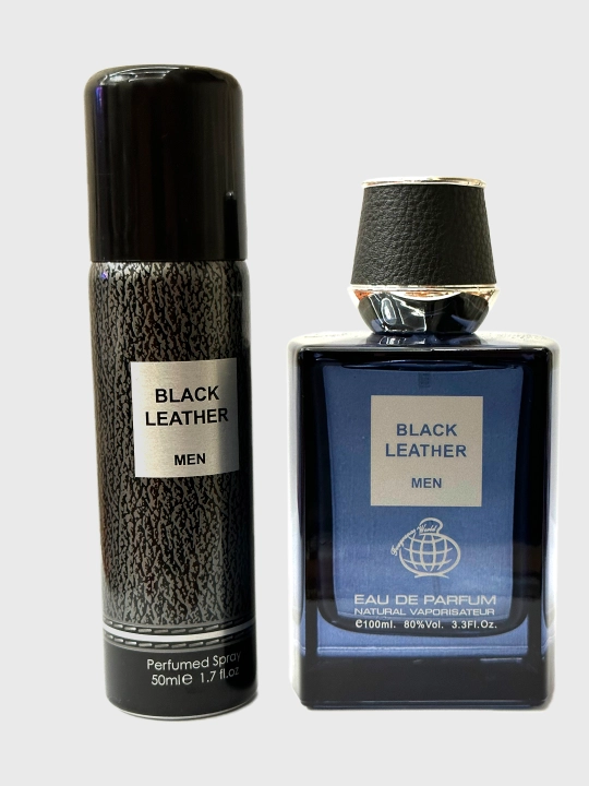 Мужской парфюм Black Leather, дезодорант, Dubai Fragrance World