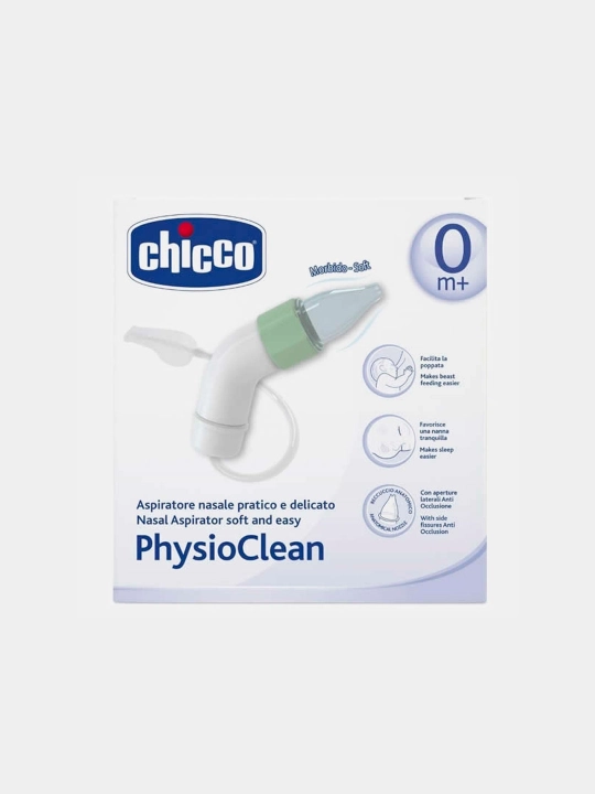 Chicco PhysioClean yumshoq va oson 0m+burun aspiratori