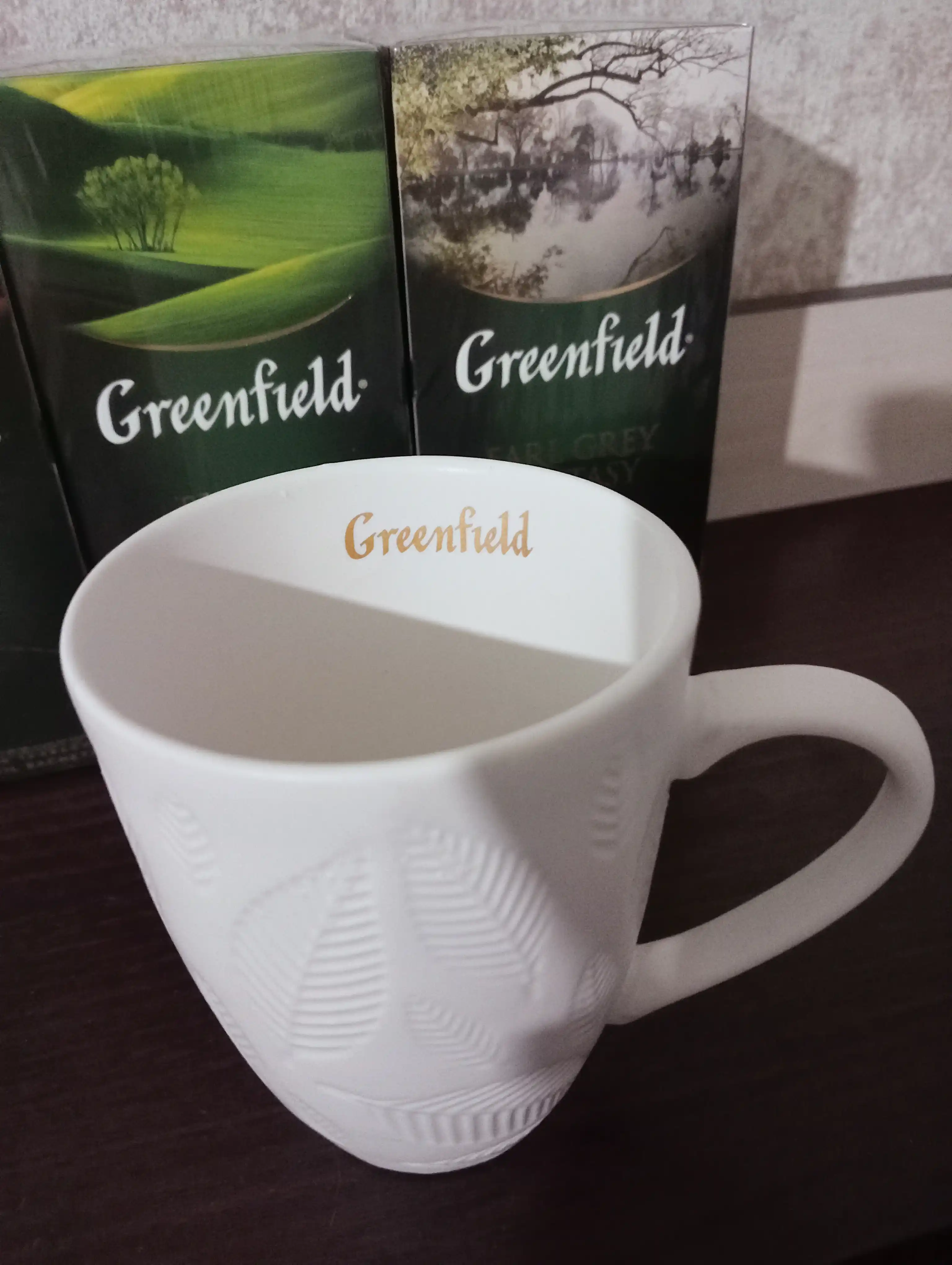 Набор чая Greenfield: кружка и 100 чайных пакетиков