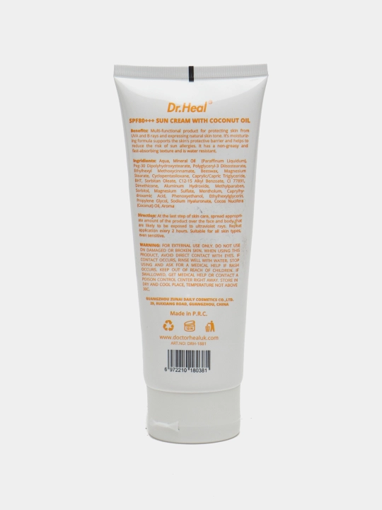 Quyoshdan himoya qiluvchi krem Dr. Heal, katta hajmli, SPF 80 PA+++, 150 ml