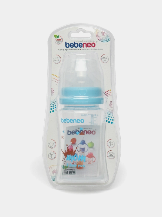 Keng bo'yinli oziqlantirish shishasi Bebeneo, 250 ml