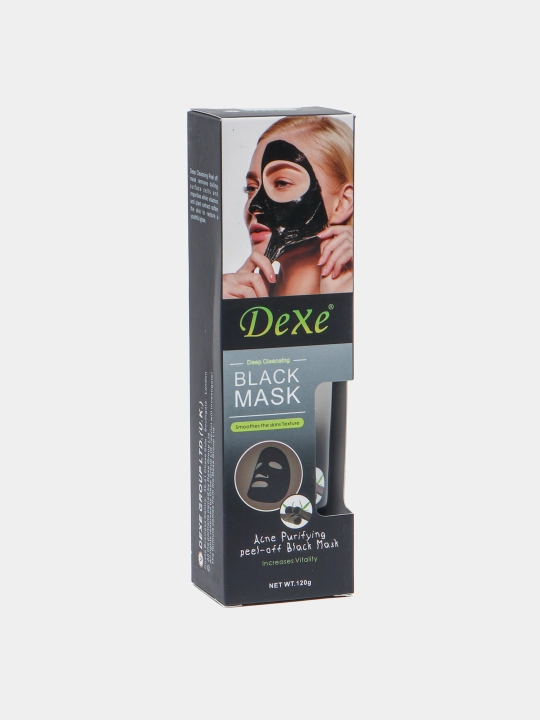 Черная маска-пленка для лица от черных точек и акне Dexe, 120 г