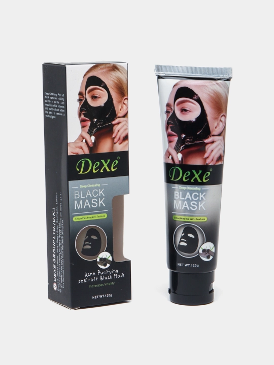 Черная маска-пленка для лица от черных точек и акне Dexe, 120 г