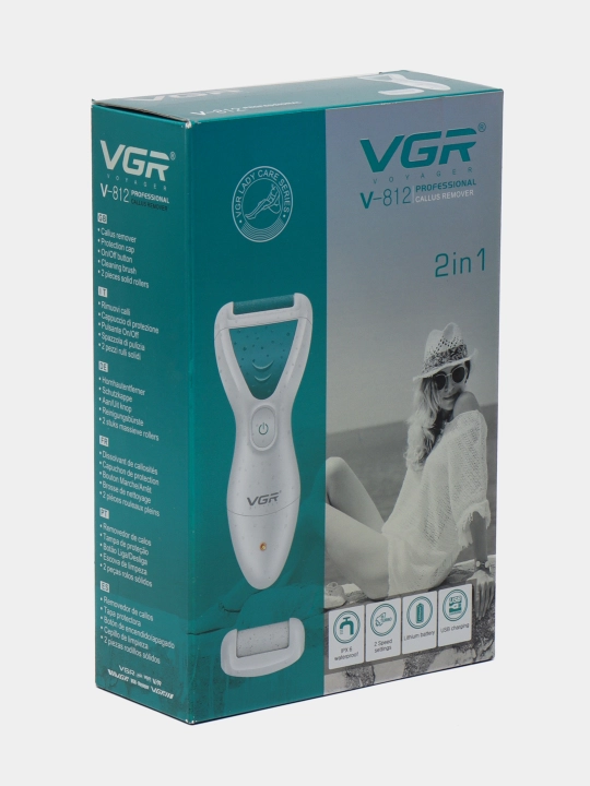 Tovon va oyoqlar uchun mo‘ljallangan VGR V-812 rolikli arra, elektr pemzali, 2 ta nasadkali