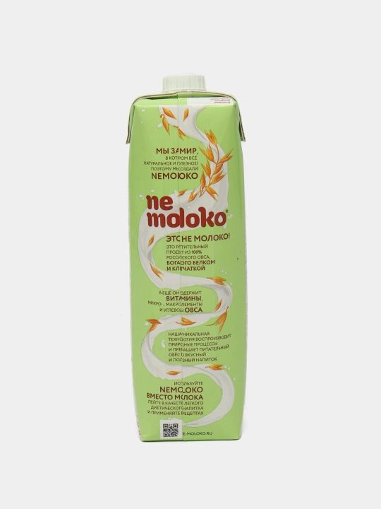 Растительное молоко "Nemoloko" овсяное классическое Экстралайт, 0.5%, 1л