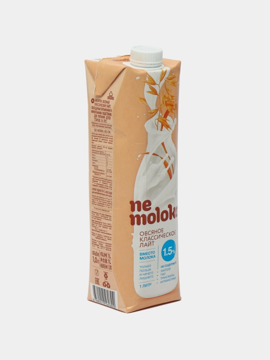 Растительное молоко "Nemoloko" овсяное Лайт 1,5%, 1 л