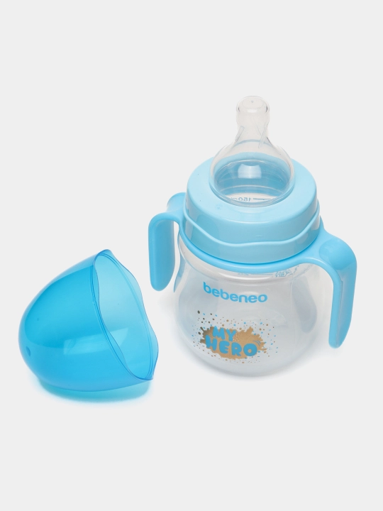 Oziqlantiruvchi shisha oval tutqichli, keng bo'yin bilan, 150 ml