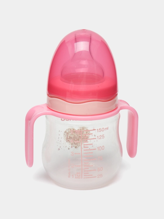 Oziqlantiruvchi shisha oval tutqichli, keng bo'yin bilan, 150 ml