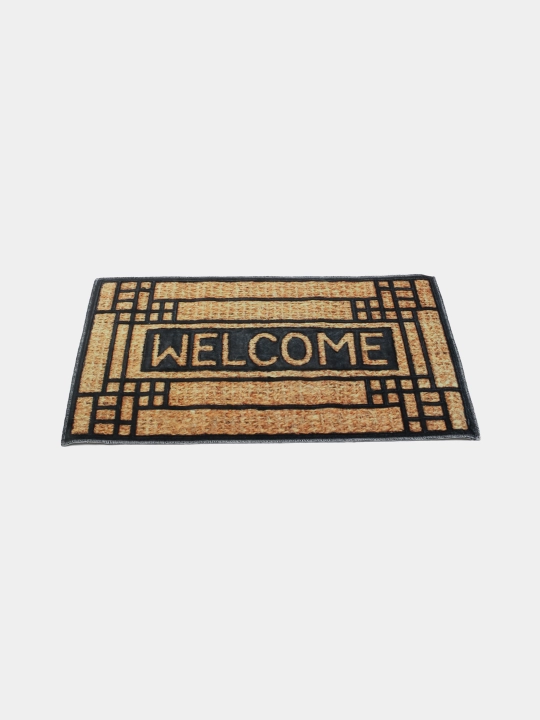 Коврик придверный в прихожую Dudu textile, с принтом Welcome, 50 * 80 - 