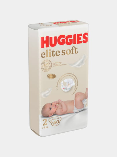 Tagliklar Huggies Elite Soft 1, 3-5 kg, 50 donani arzon narxda sotib oling  — Uzum