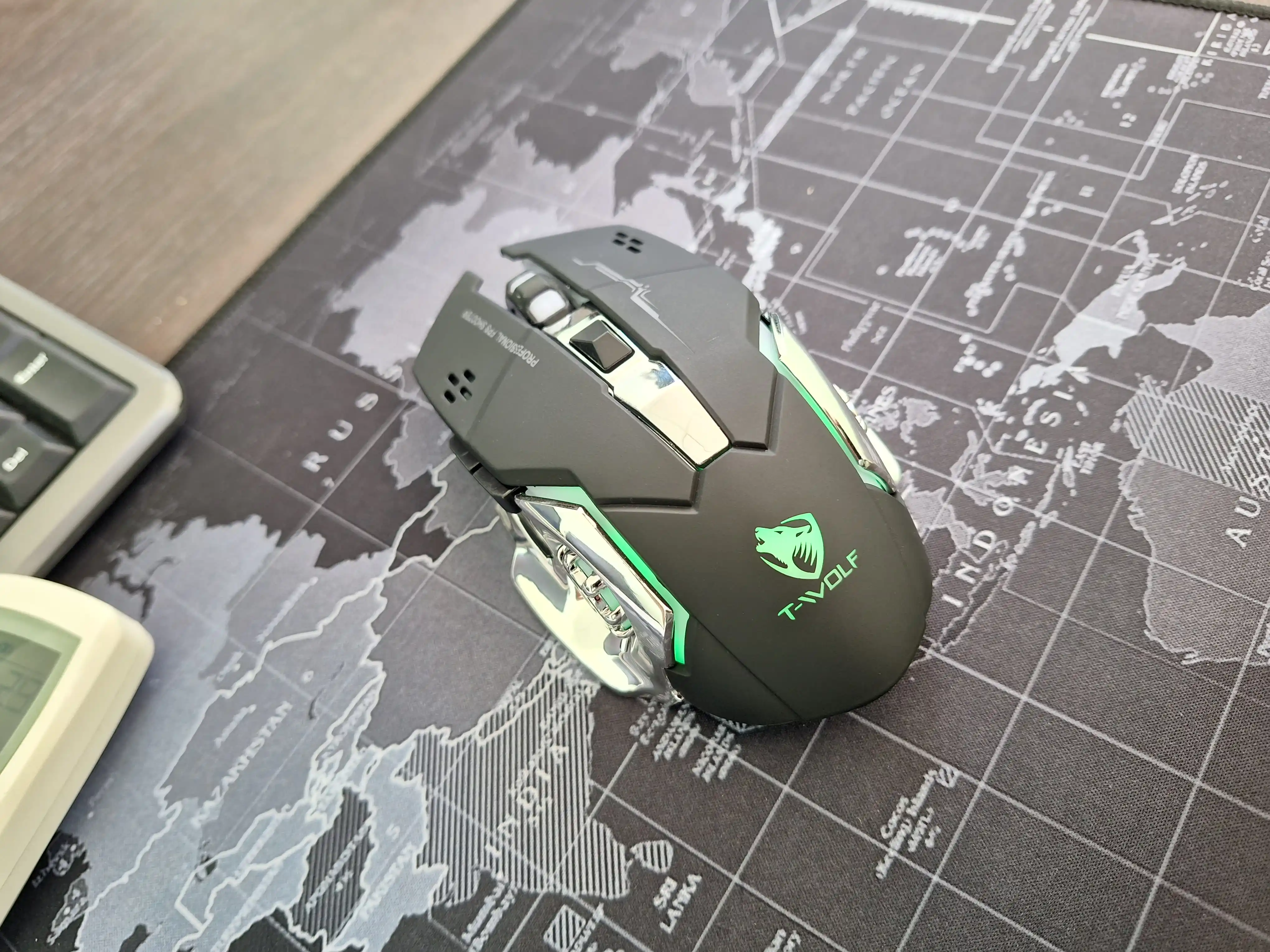 Simsiz oyin sichqonchasi, T-WOLF Q13 RGB, qayta zaryadlanuvchi, tovushsiz ergonomik