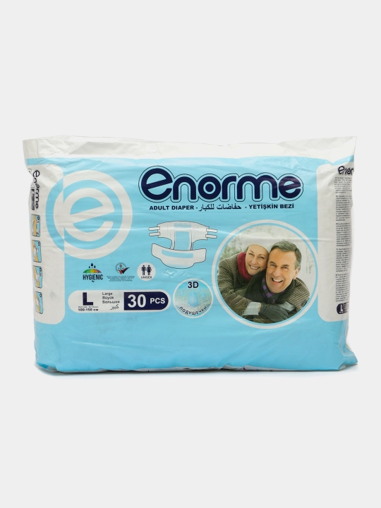 Подгузники для взрослых Enorme L, 100-150 см, 30 шт