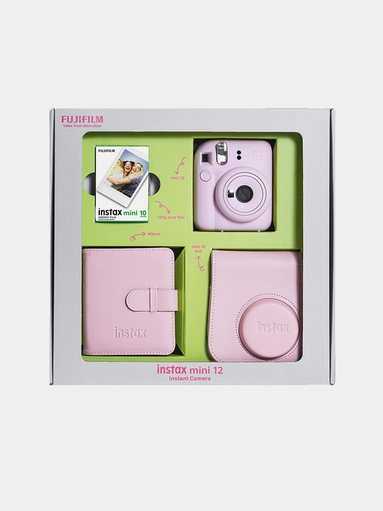 Подарочный набор Fujifilm Instax Mini 12, фотоаппарат Instax Mini 12 в комплекте