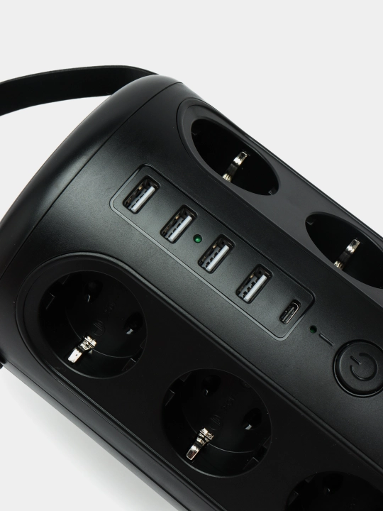 Удлинитель, сетевой фильтр на 12 розеток с 4 USB + 1 Type-C