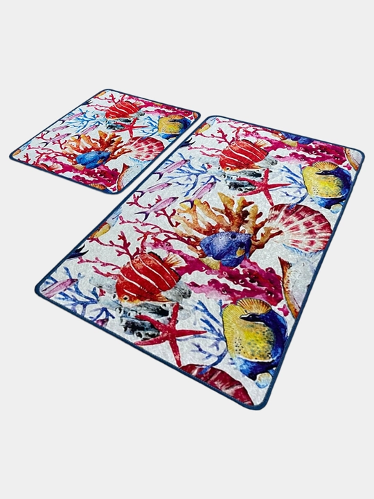Комплект ковриков в ванную комнату, 60 * 100, 50 * 60 см