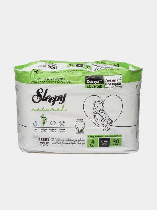 Детские подгузники Трусики Sleepy natural pants №4, 7 - 14 кг, 30 шт