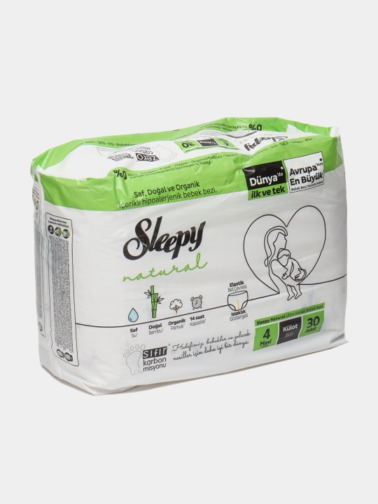 Детские подгузники Трусики Sleepy natural pants №4, 7 - 14 кг, 30 шт