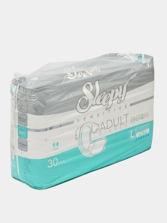 Подгузники для взрослых Sleepy Sensitive №3, L, 30 шт, (100-150 см), мягкие, впитывающие