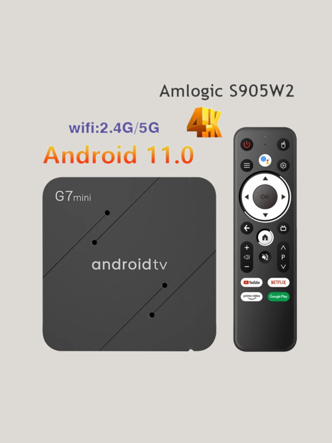 ТВ-приставка G7 mini Amlogic S905W2 Android 11 Smart TV Box 2.4G 5G Wi-Fi  BT 5.0 HDR 4K купить по низким ценам в интернет-магазине Uzum (598674)