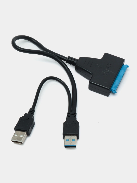 Adapter kabeli HDD SATA USB 3.0 uchun 3.0 yordamchi quvvatga ega, ikkita USB