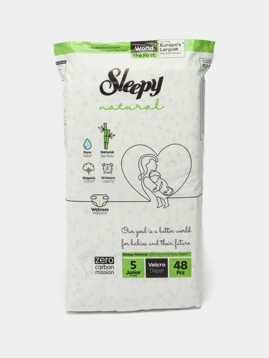 Детские подгузники Sleepy Natural Jumbo, №5, 11-18 кг, 48 шт