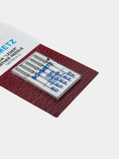 Иглы Schmetz для кожи набор 130/705 H LL № 80(2), 90(2), 100, 5 шт