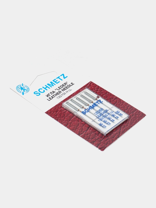 Иглы Schmetz для кожи набор 130/705 H LL № 80(2), 90(2), 100, 5 шт