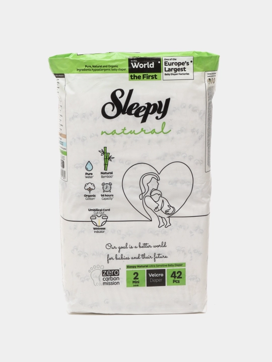 Sleepy Natural Bolalar tagliklari o'lchami №2, 3-6 kg, 42 dona