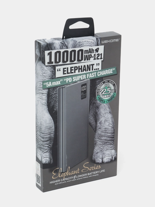 Tashqi zaryad qurilmasi, powerbank Wekome WP-121, 10000mAh, QC3.0, PD, 22.5W