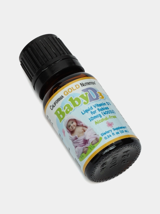 Жидкий витамин Д3 для детей California Gold Nutrition, Baby D3, 400 МЕ, 10 мл