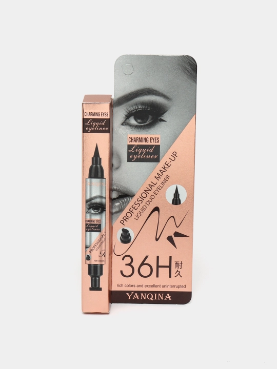 Подводка-фломастер для глаз HudaBeauty Waterproof, 2 в 1, чёрная