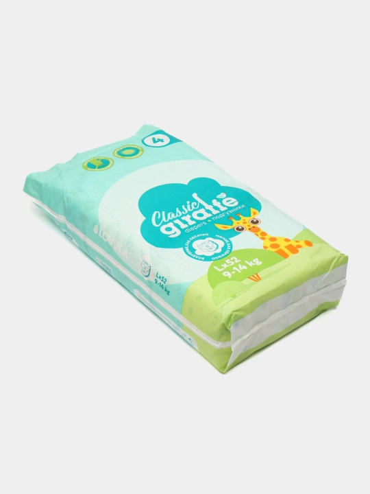Подгузники Giraffe Classic Lovular, 4 L, 9-14 кг, 52 штуки
