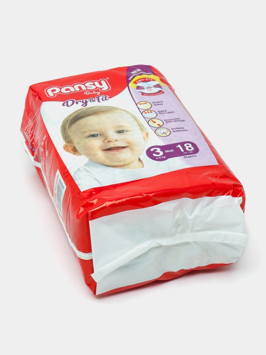Подгузники Pansy Jumbo Midi 3, 4-9 кг, 18 шт