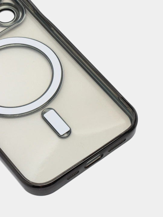 Чехол MagSafe для iPhone, 11, 12, 13, 14, 15 Pro, Max, mini, прозрачный силикон