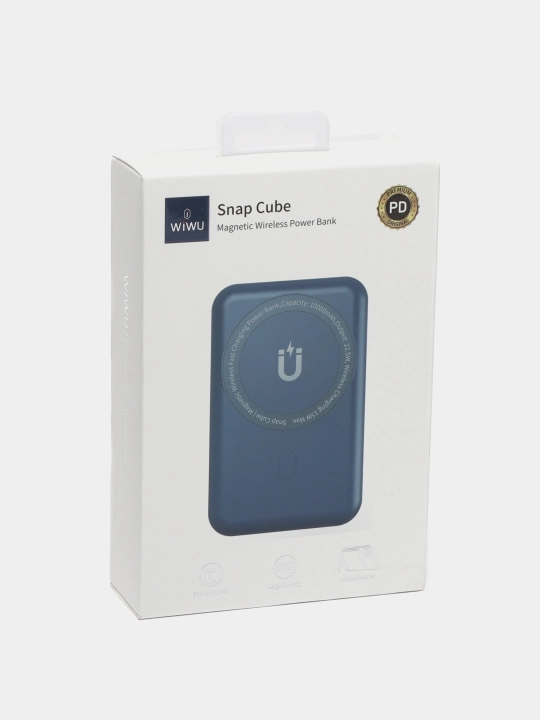 Wiwu Snap Cube Magnetic Wireless Charger Power Bank 10000mAh quvvat banki