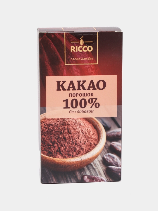 Какао-порошок RICCO натуральный 100 г, без добавок, для выпечки и напитков