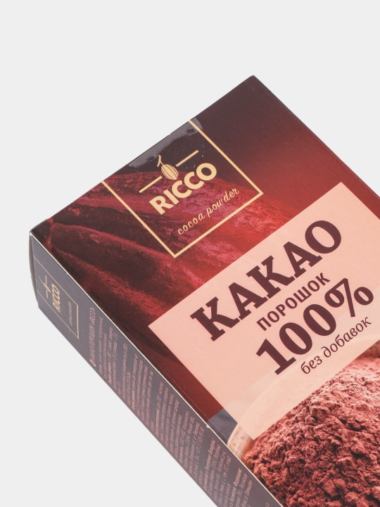 Какао-порошок RICCO натуральный 100 г, без добавок, для выпечки и напитков