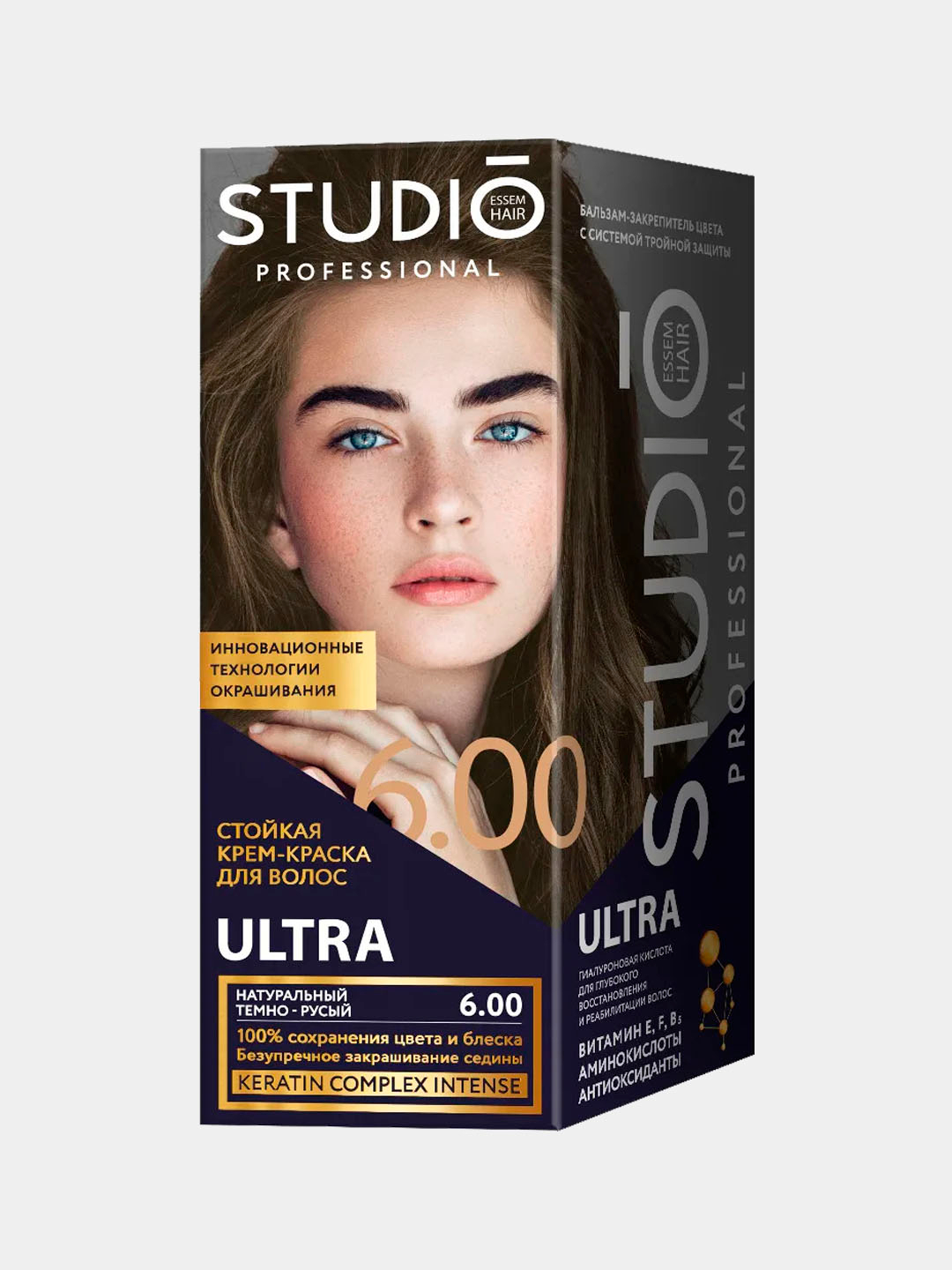 Краска для волос Studio Professional, тон 6.0 Натуральный темно-русый ...