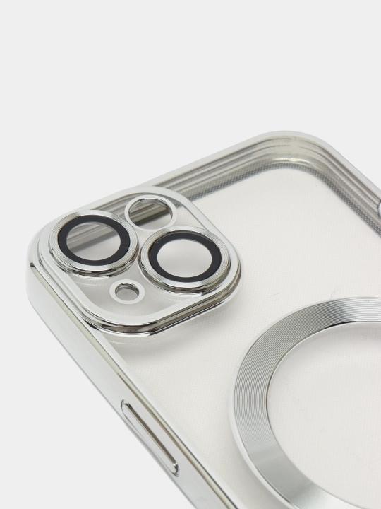 Чехол MagSafe для iPhone, 11, 12, 13, 14, 15 Pro, Max, mini, прозрачный силикон