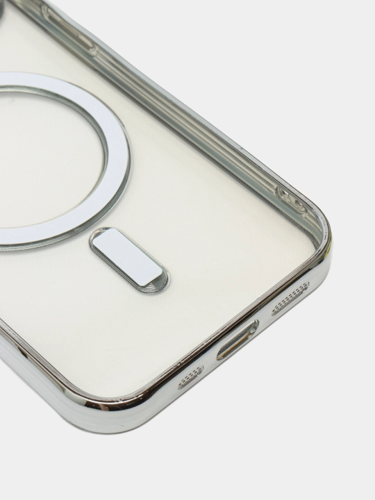 Чехол MagSafe для iPhone, 11, 12, 13, 14, 15 Pro, Max, mini, прозрачный силикон