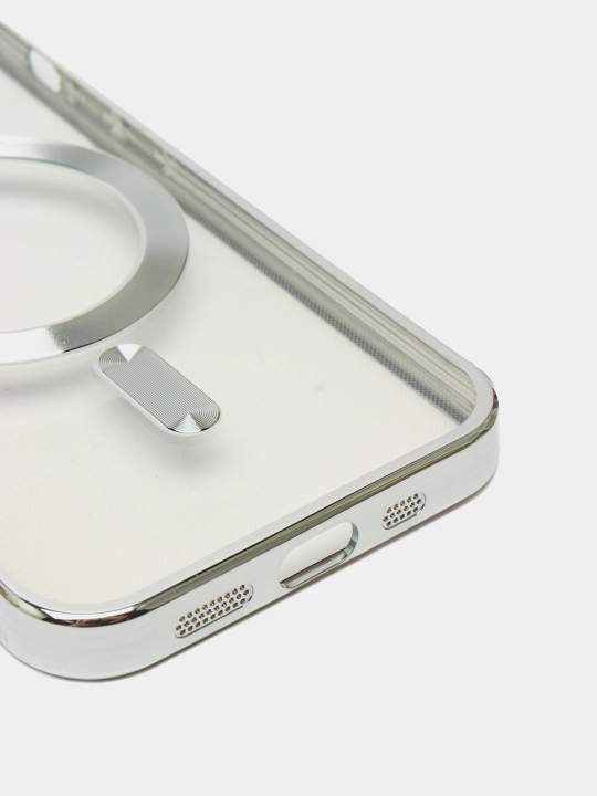 Чехол MagSafe для iPhone, 11, 12, 13, 14, 15 Pro, Max, mini, прозрачный силикон