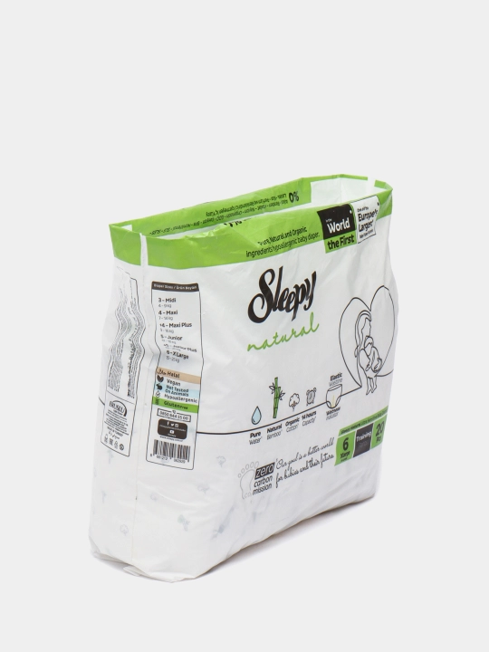 Детские подгузники Трусики Sleepy natural pants №6, 15-25 кг, 20 шт