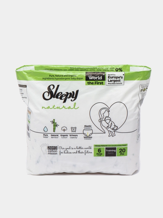 Детские подгузники Трусики Sleepy natural pants №6, 15-25 кг, 20 шт