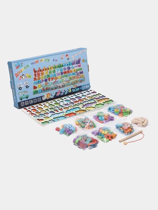 Yog'och o'yinchoq Sorter Montessori, 5-tasi 1-da, Rus harflari, art.C804-30 - 