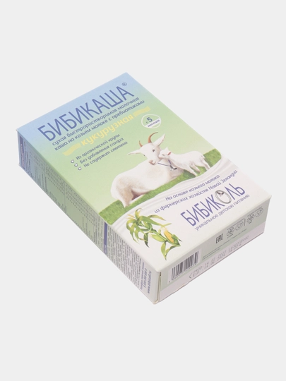 Bo'tqa Бибиколь "Bibikasha", makkajo'xorili echki suti prebiyotiklar bilan, 5 oy+, 200 g