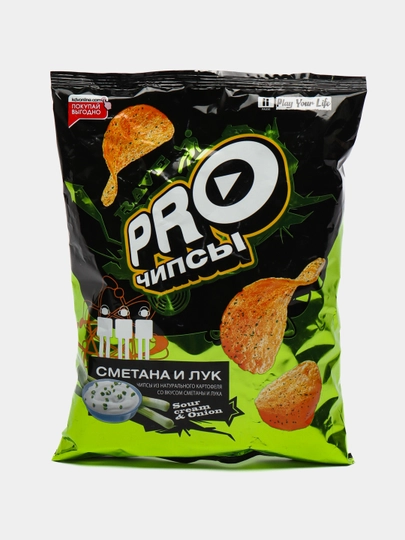 Чипсы PRO-чипсы 150г со вкусом Сметаны и лука - 