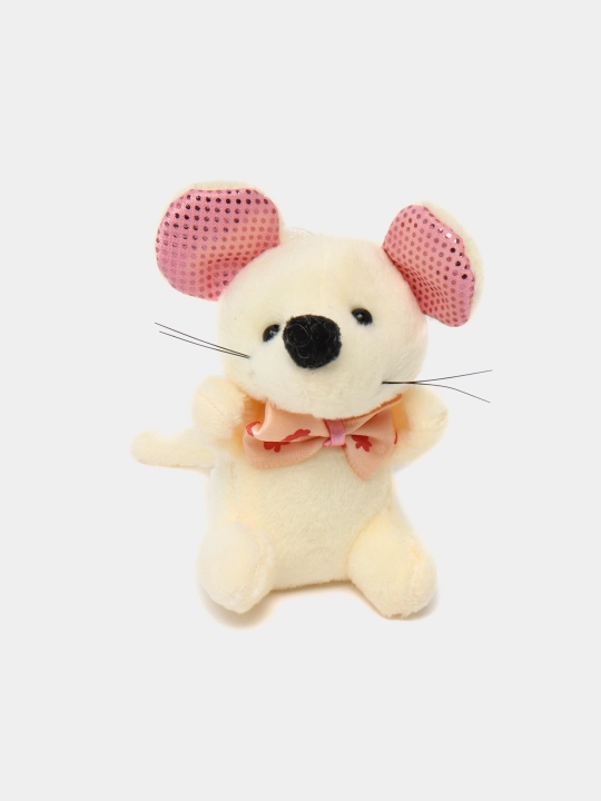 Мягкая игрушка, Мышка с бантиком, 8 см